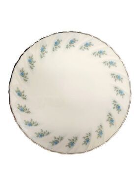 Lenox Rosedale 6.25" Dessert Plate - Excellent!- Blue Rose  Design Silver Trim V